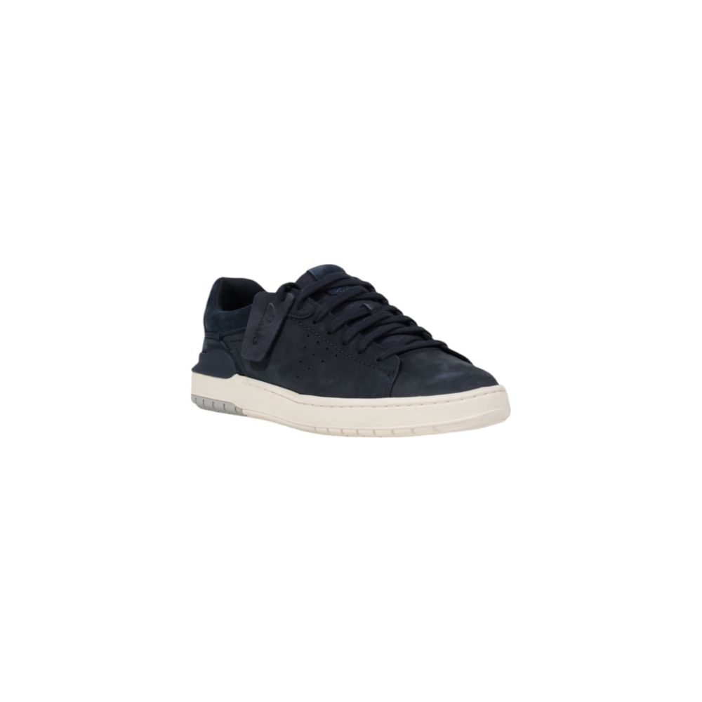 Clarks Blue Nubuc Leather Low Top Sneakers