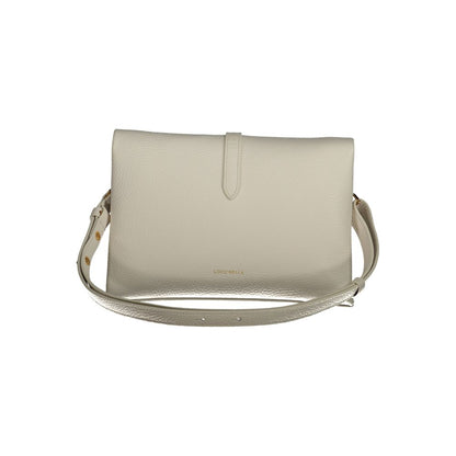 Coccinelle White Leather Handbag with adjustable strap, logo, 3 internal pockets, zip and magnet closure.
