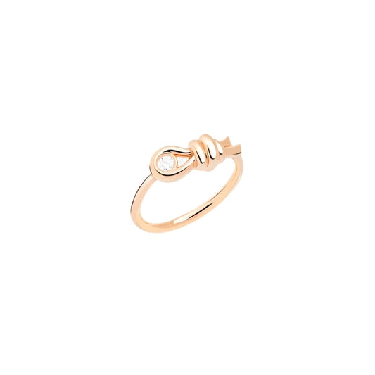 Gold ring with a knot design featuring ANELLI DODO MOD. DAC3010KNOT0DB09R52