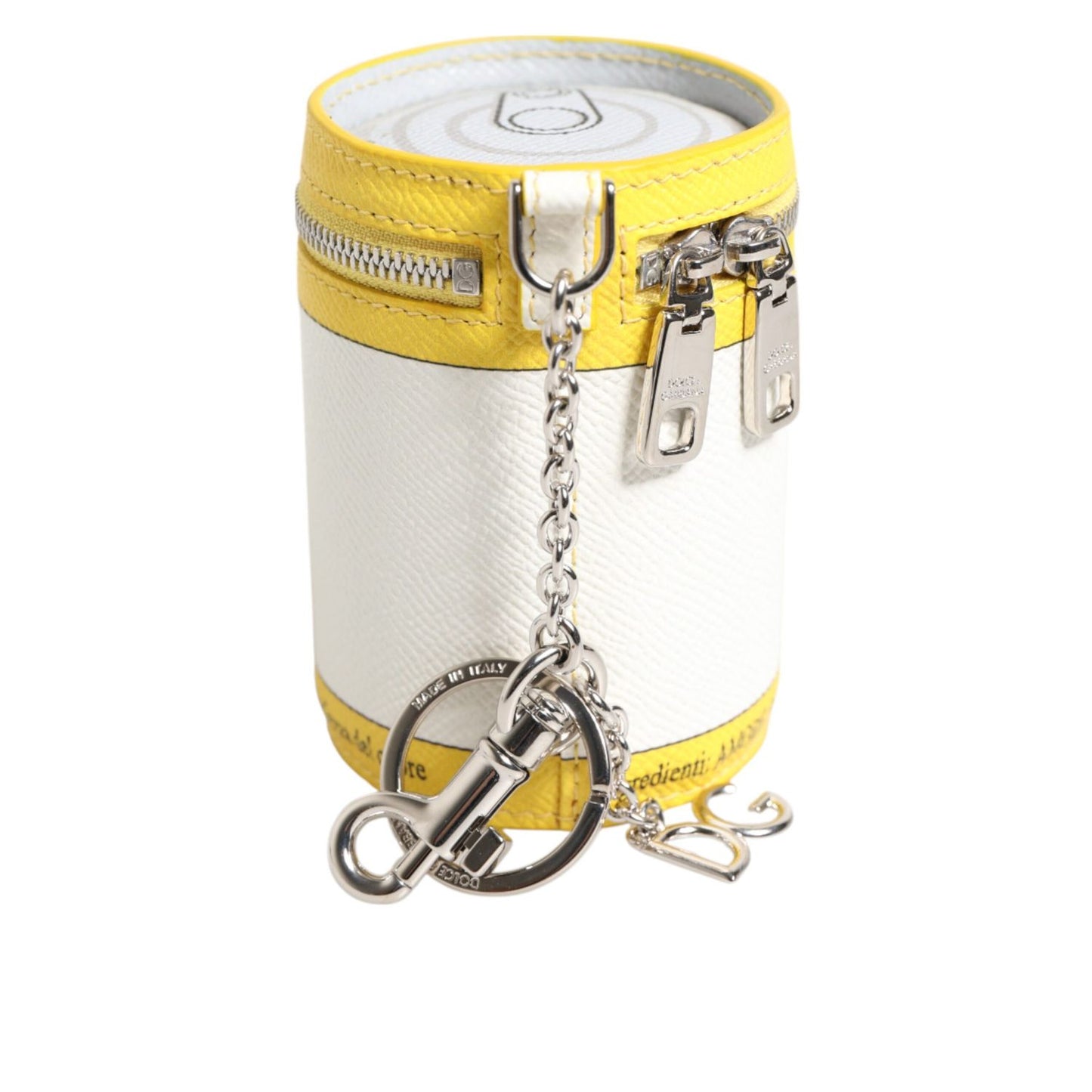 Dolce & Gabbana Amore Leather Yellow Bag Charm Coin Case Keychain Keyring