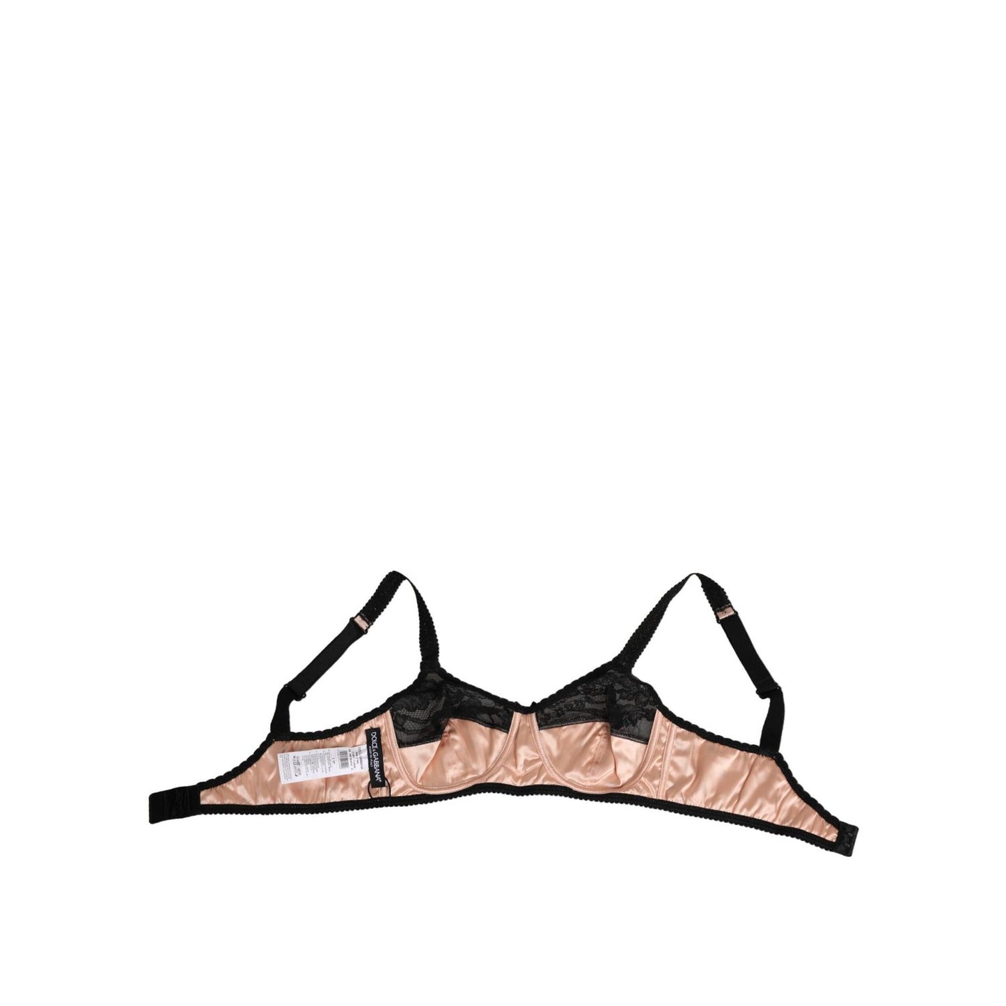 Dolce & Gabbana Beige Silk Heart Print Soft Cup Bra Underwear