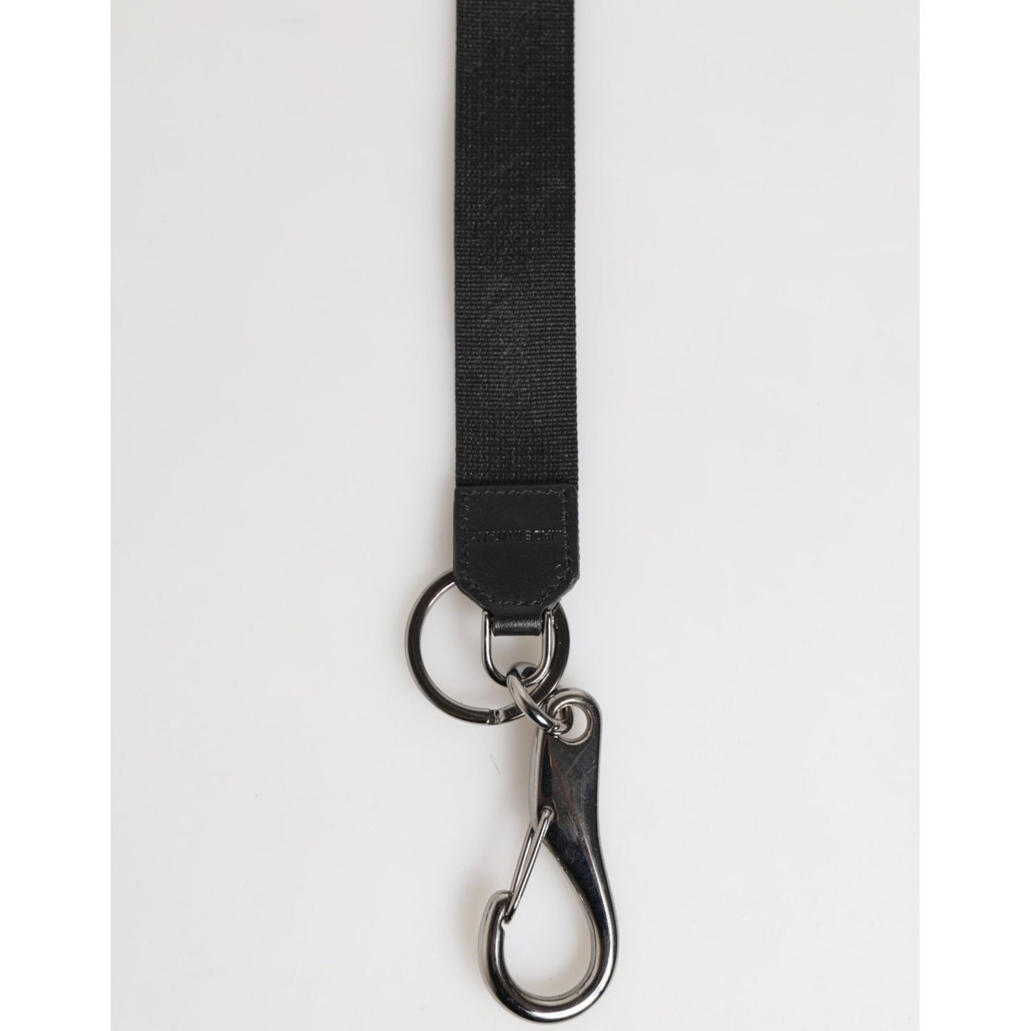 Dolce & Gabbana Black Burgundy Polyester DG Logo Men Keychain Keyring