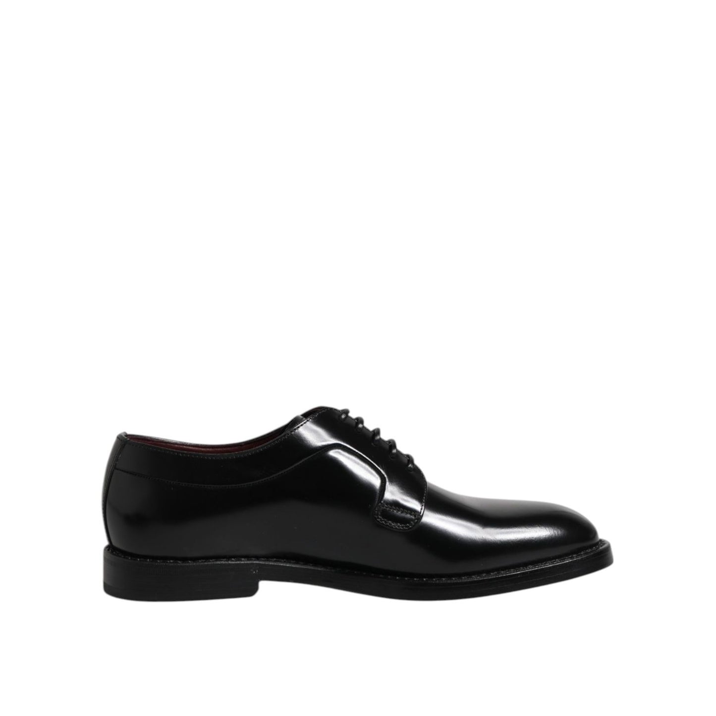 Dolce & Gabbana Black Calf Leather Lace Up Dress Shoes, luxury men's derby, high craftsmanship, leather sole, Italian made