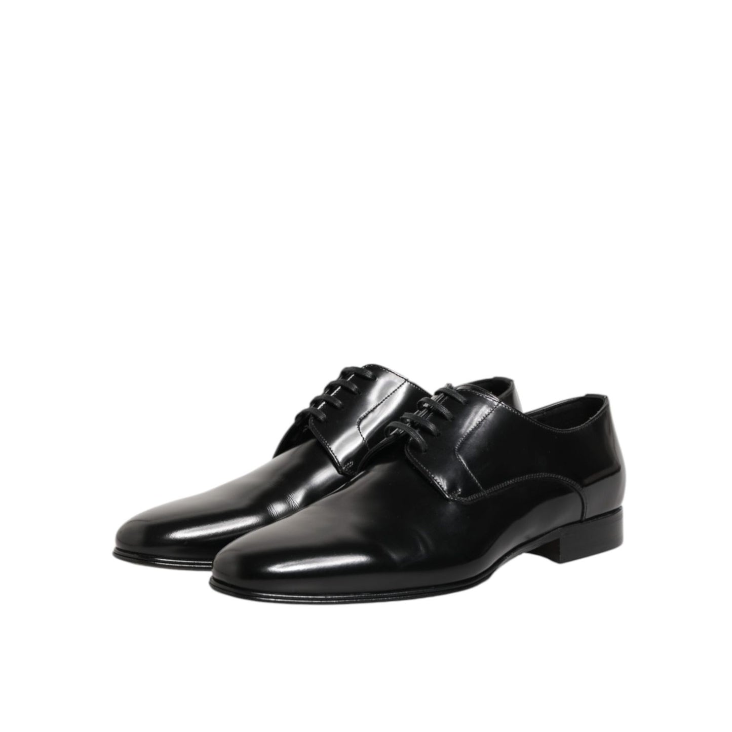 Dolce & Gabbana Black Calfskin Leather Derby Men Dress Shoes