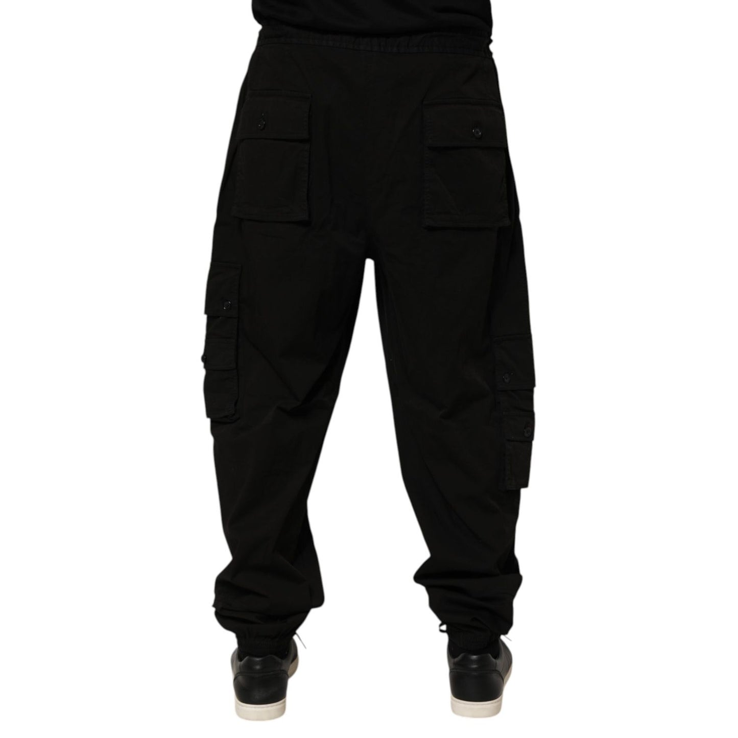 Dolce & Gabbana Black Cotton Cargo Jogger Sweatpants Pants