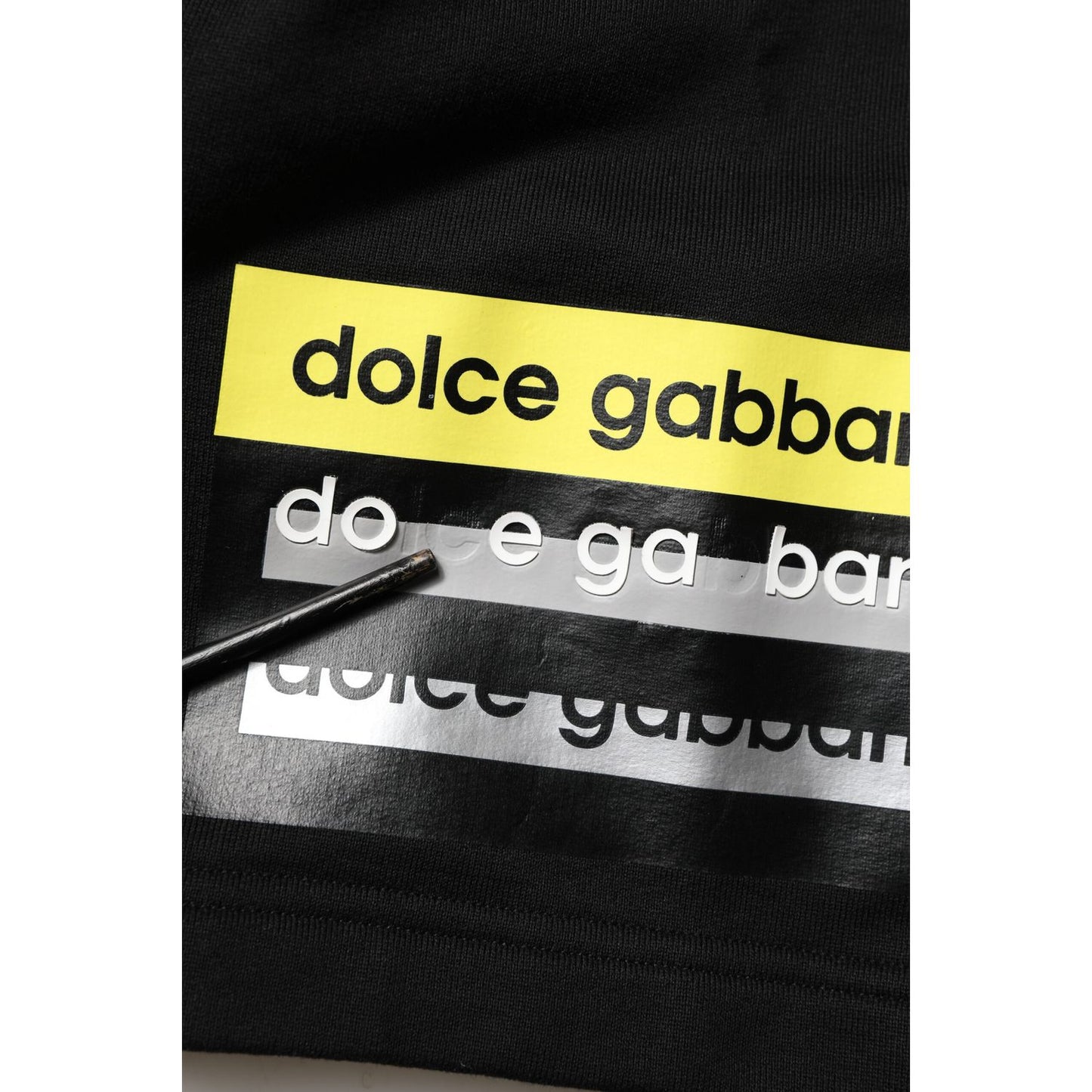 Dolce & Gabbana Black Cotton Mid Waist Casual Bermuda Short