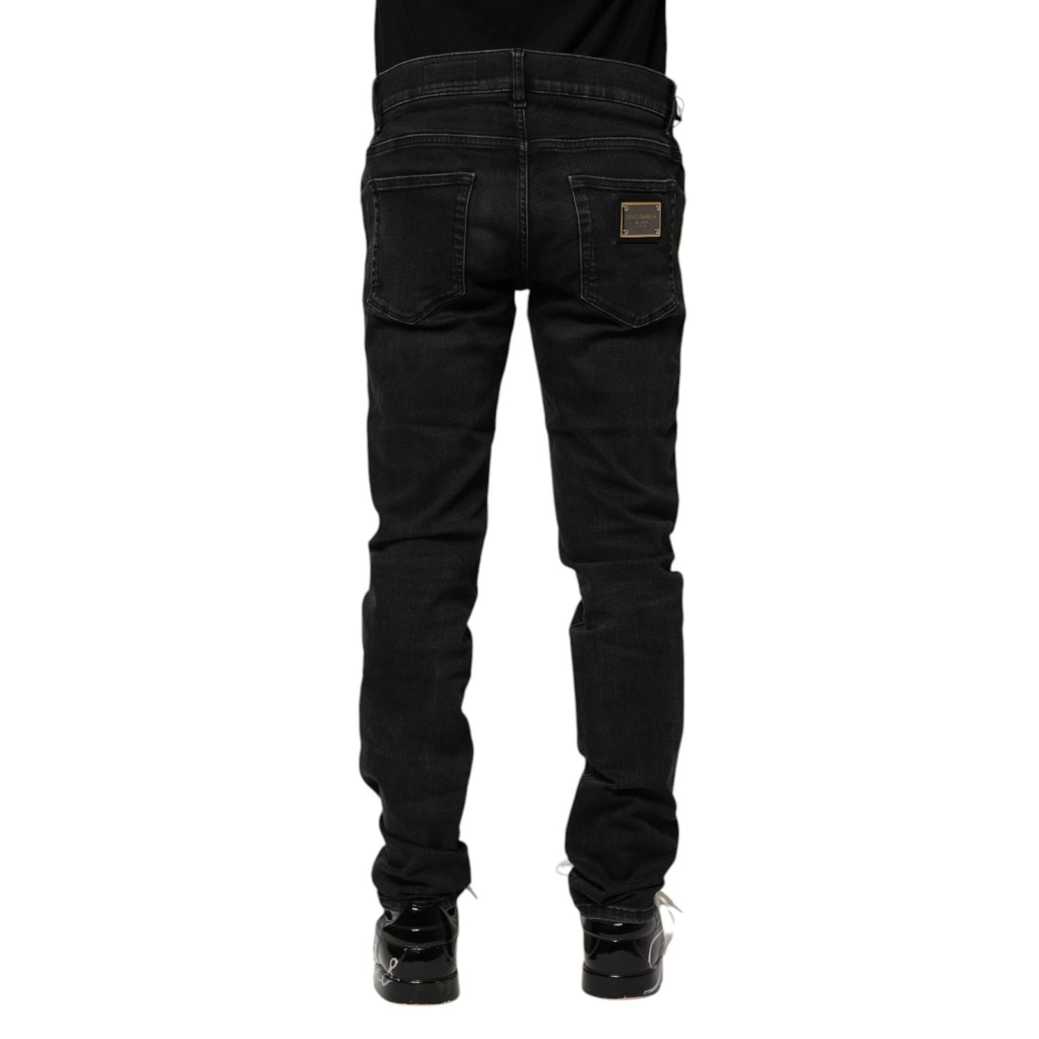 Dolce & Gabbana Black Cotton Skinny Men Denim Jeans