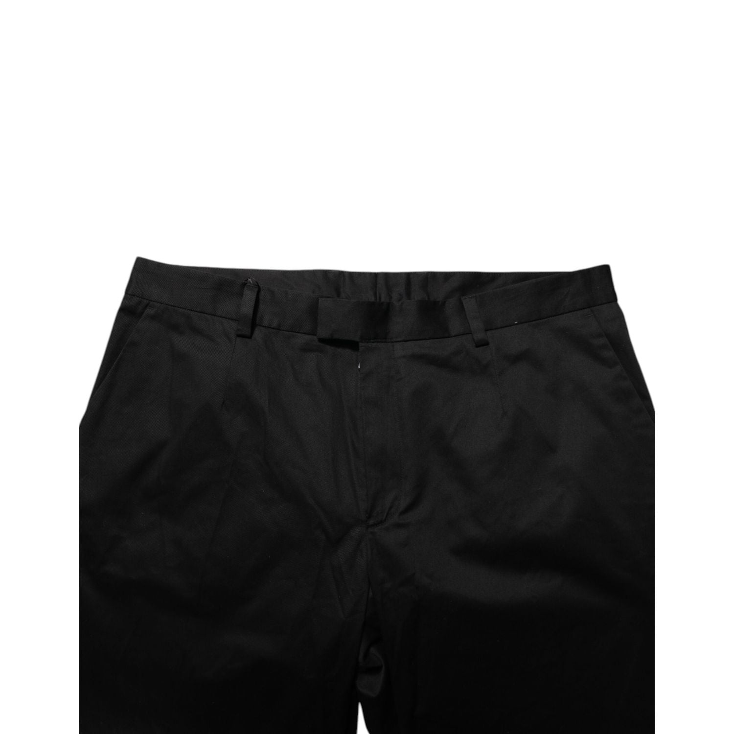 Dolce & Gabbana Black Cotton Stretch Casual Trouser Pants