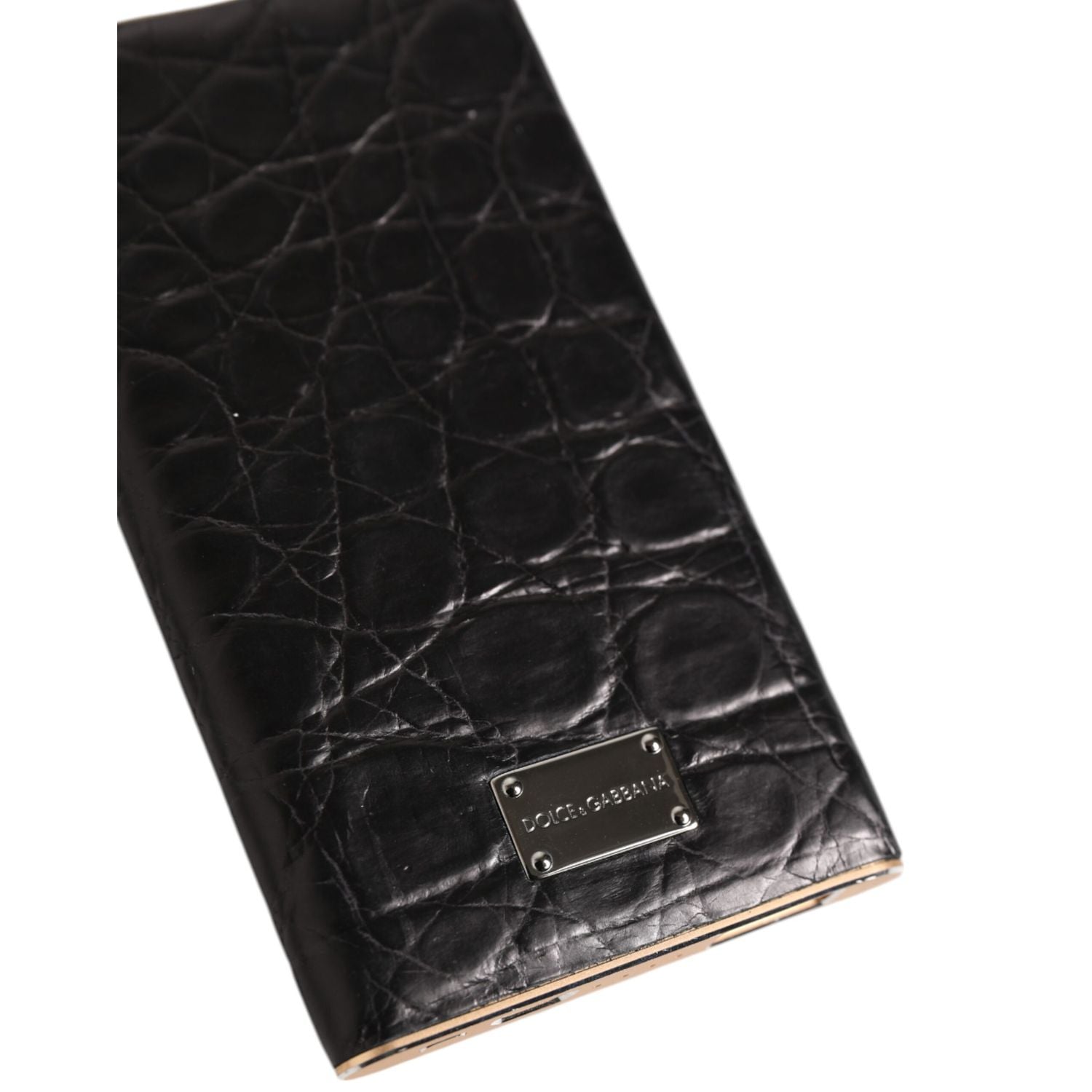 Dolce & Gabbana Black Exoctic Leather Embossed 3000mAh Power Bank Charger USB