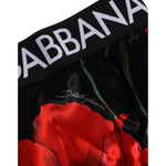 Dolce & Gabbana Black Floral Print High Waist Sheer Mesh Underwear
