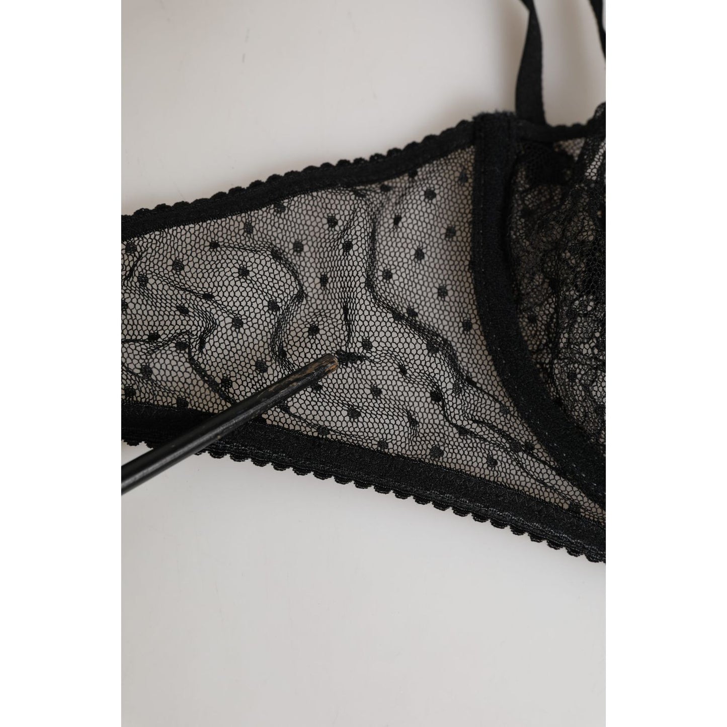 Dolce & Gabbana Black Floral Underwired Balconette Bra Underwear