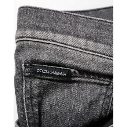 Dolce & Gabbana Black Gray Wash Slim Fit Straight Leg Denim Jeans