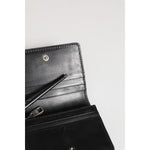 Dolce & Gabbana Black Leather Bifold Card Holder Mens Coin Purse Key Clip Wallet