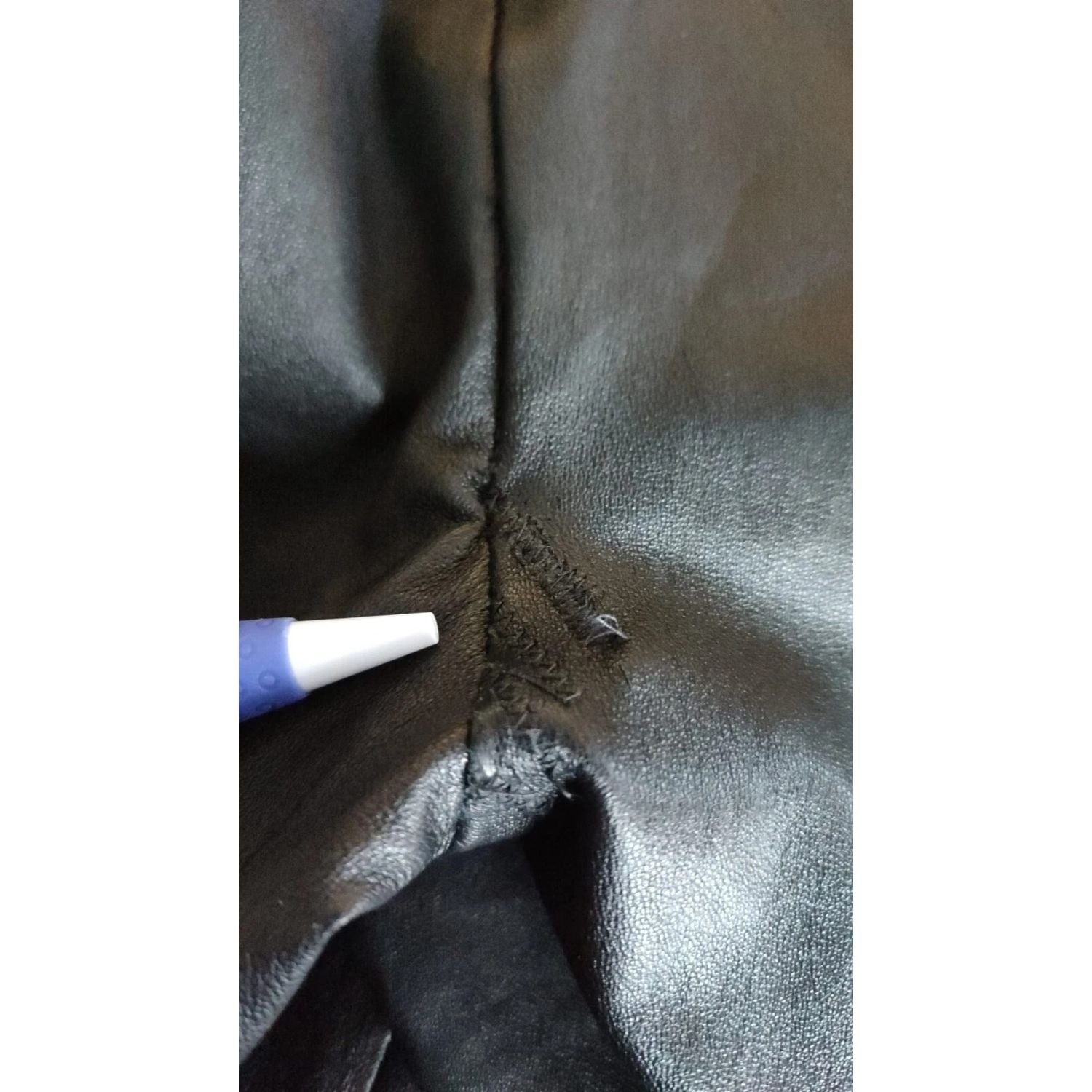 Dolce & Gabbana Black Leather Elastic Waist Trouser Pants