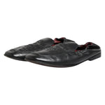Dolce & Gabbana Black Leather Slip On Men Flat Loafers Shoes