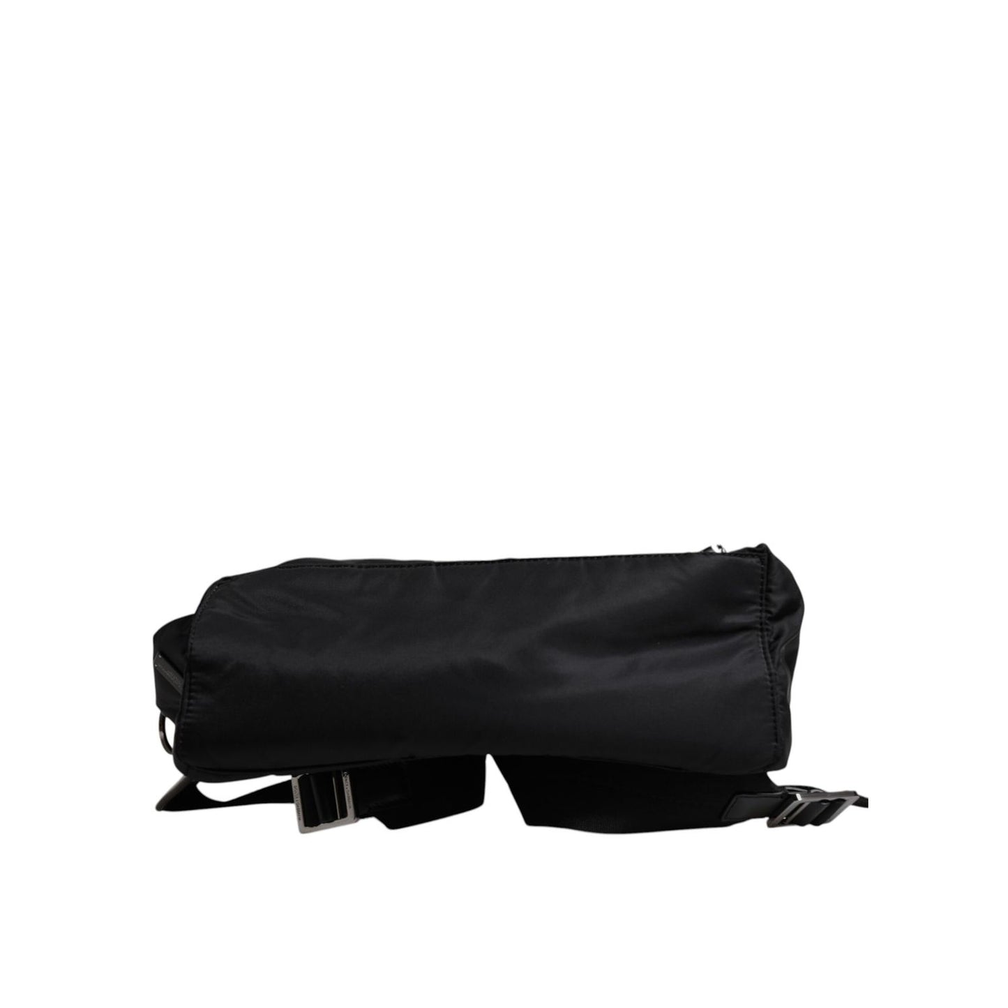 Dolce & Gabbana Black Logo Tape Polyamide School Travel Backpack Men Bag