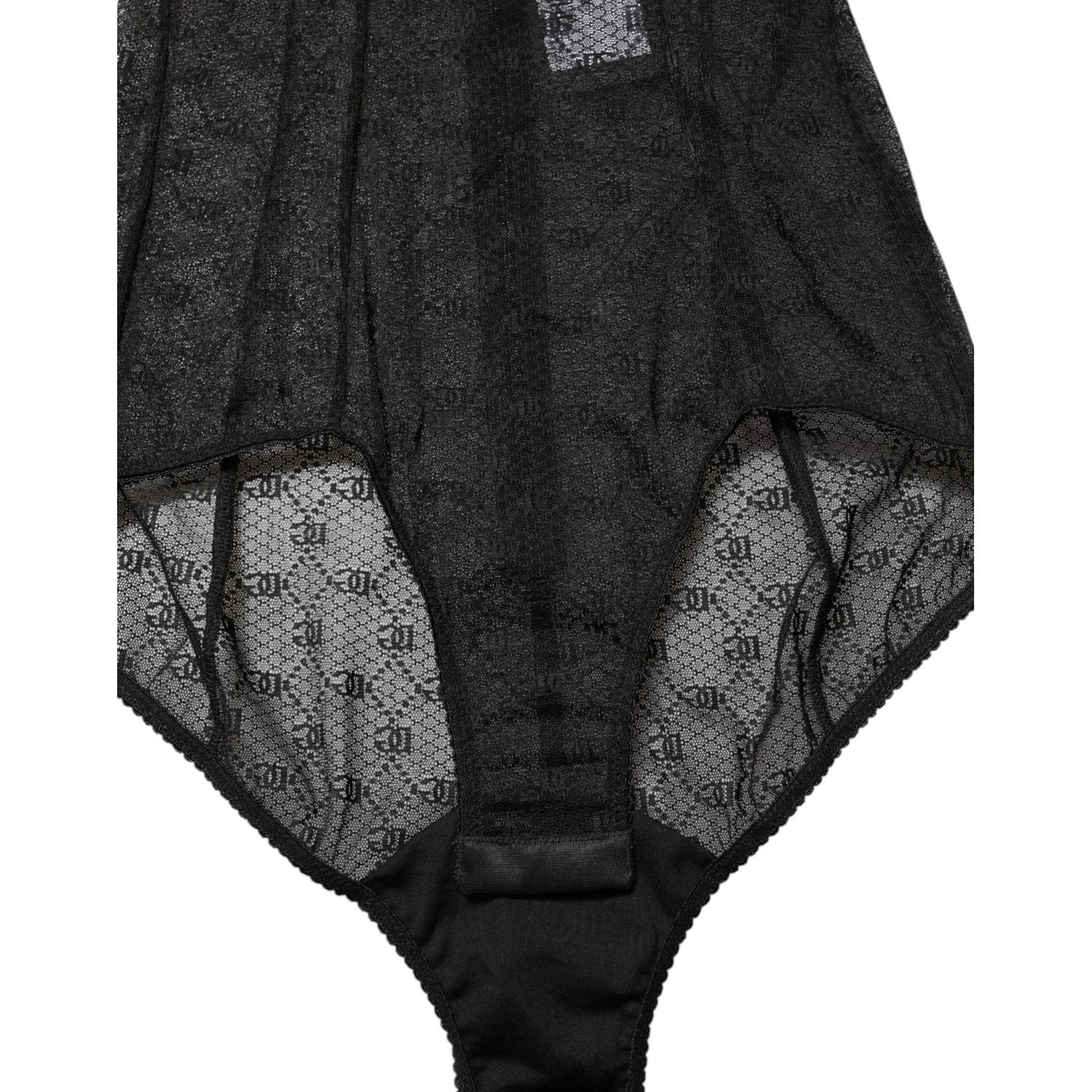 Dolce & Gabbana Black Nylon Stretch Bodysuit Lingerie Underwear