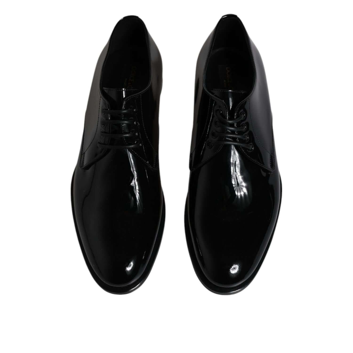 Dolce & Gabbana Black Patent Leather Derby Formal Dress Shoes