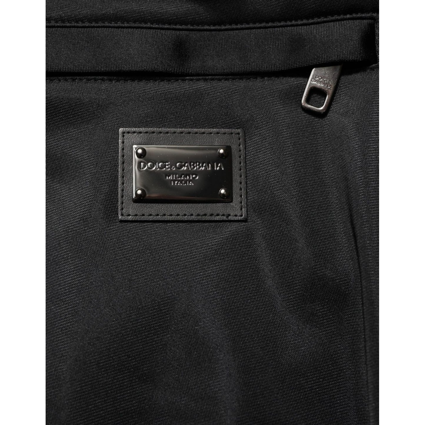 Dolce & Gabbana Black Polyester Logo Plaque Sweatpants Jogger Pants