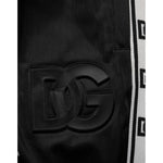 Dolce & Gabbana Black Polyester Logo Stripe Track Jogger Pants