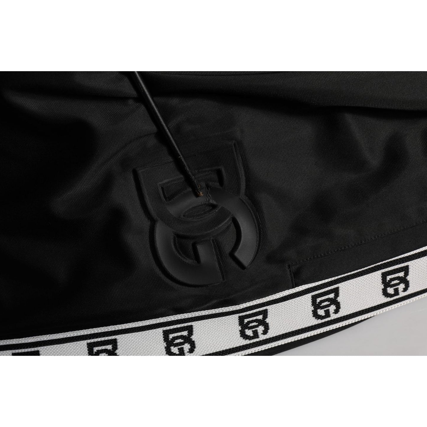 Dolce & Gabbana Black Polyester Logo Stripe Track Jogger Pants