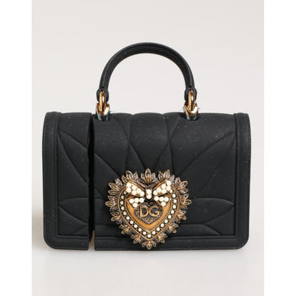 Dolce & Gabbana Black Silicone Devotion Heart Cover Hand Bag Airpod Case