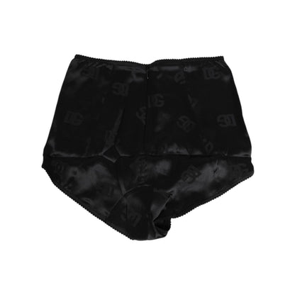 Dolce & Gabbana Black Silk Stretch High Waist Girdle Underwear