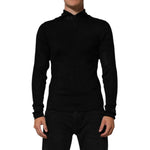 Dolce & Gabbana Black Viscose Turtle Neck Pullover Sweater