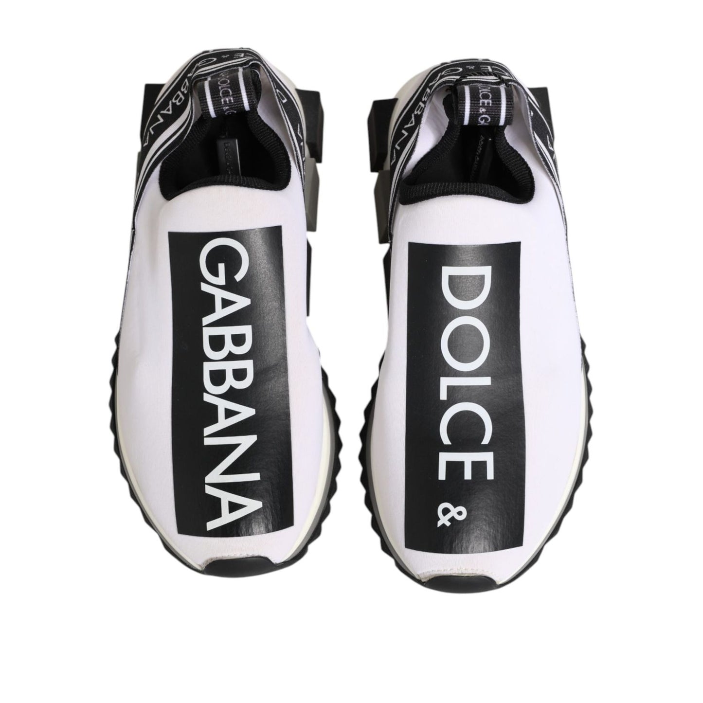 Dolce & Gabbana Black White Slip On Sorrento Sneakers Shoes