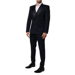 Dolce & Gabbana Black Wool 3 Piece Slim Fit Formal Men Suit