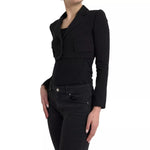 Dolce & Gabbana Black Wool Single Breasted Cropped Jacket