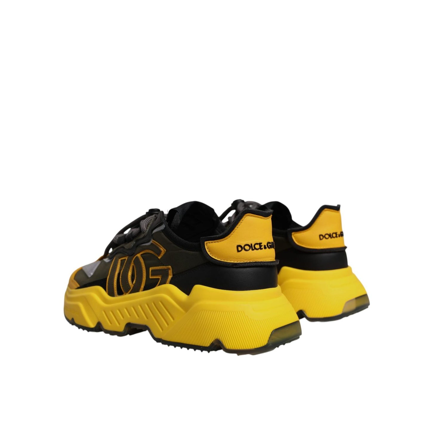 Dolce & Gabbana Black Yellow Daymaster Low Top Sneakers Shoes