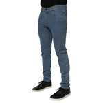 Dolce & Gabbana Blue Cotton Stretch Slim Fit Men Denim Jeans, showcasing modern fashion with a sleek skinny silhouette and classic styling.