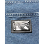 Dolce & Gabbana Blue Cotton Stretch Slim Fit Men Denim Jeans with logo patch detail