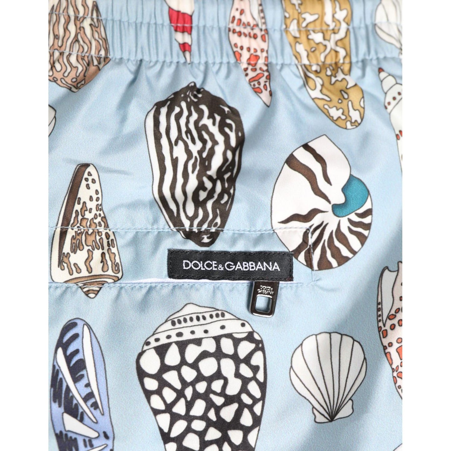 Dolce & Gabbana Blue Seashell Print Nylon Men Shorts Swimwear