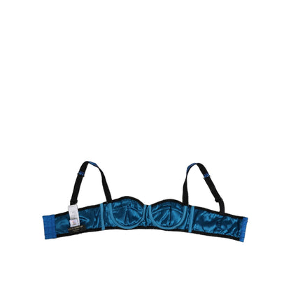 Dolce & Gabbana Blue Sequin Embellished Balconnet Bra Underwear