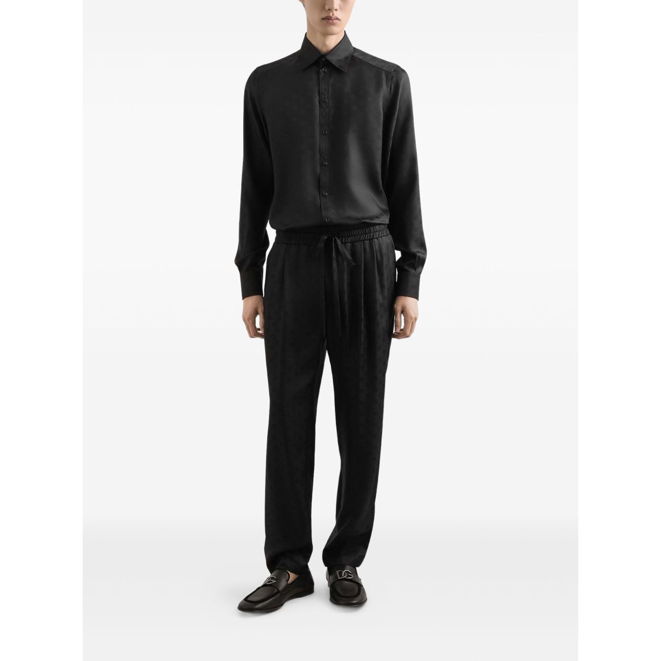 Dolce & Gabbana DG logo martini jacquard shirt