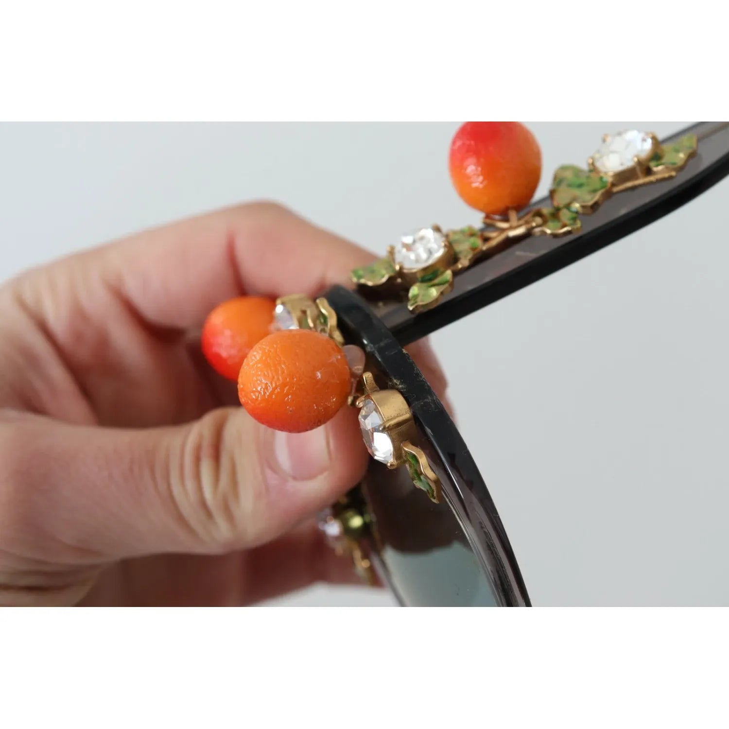 Dolce & Gabbana DG4283B Acetate Crystals Orange Appliques Sunglasses