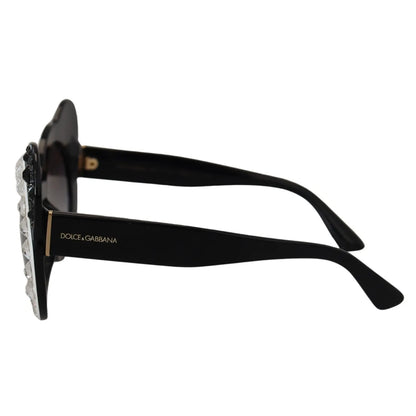 Dolce & Gabbana DG4325BM White Black Acetate Crystal Shades Sunglasses