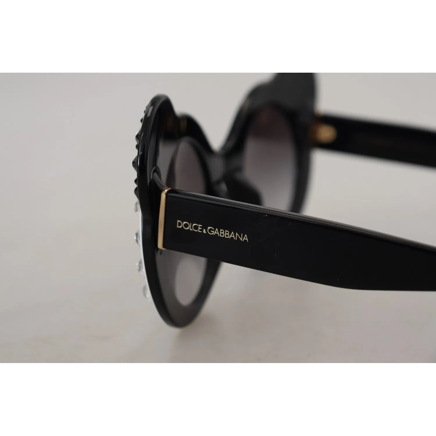 Dolce & Gabbana DG4325BM White Black Acetate Crystal Shades Sunglasses
