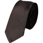Dolce & Gabbana Brown Solid 100% Silk Adjustable Tie KRA3382