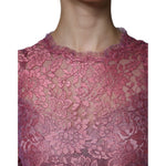 Dolce & Gabbana Fuchsia Floral Lace Long Sleeve Maxi Dress DR281329-42