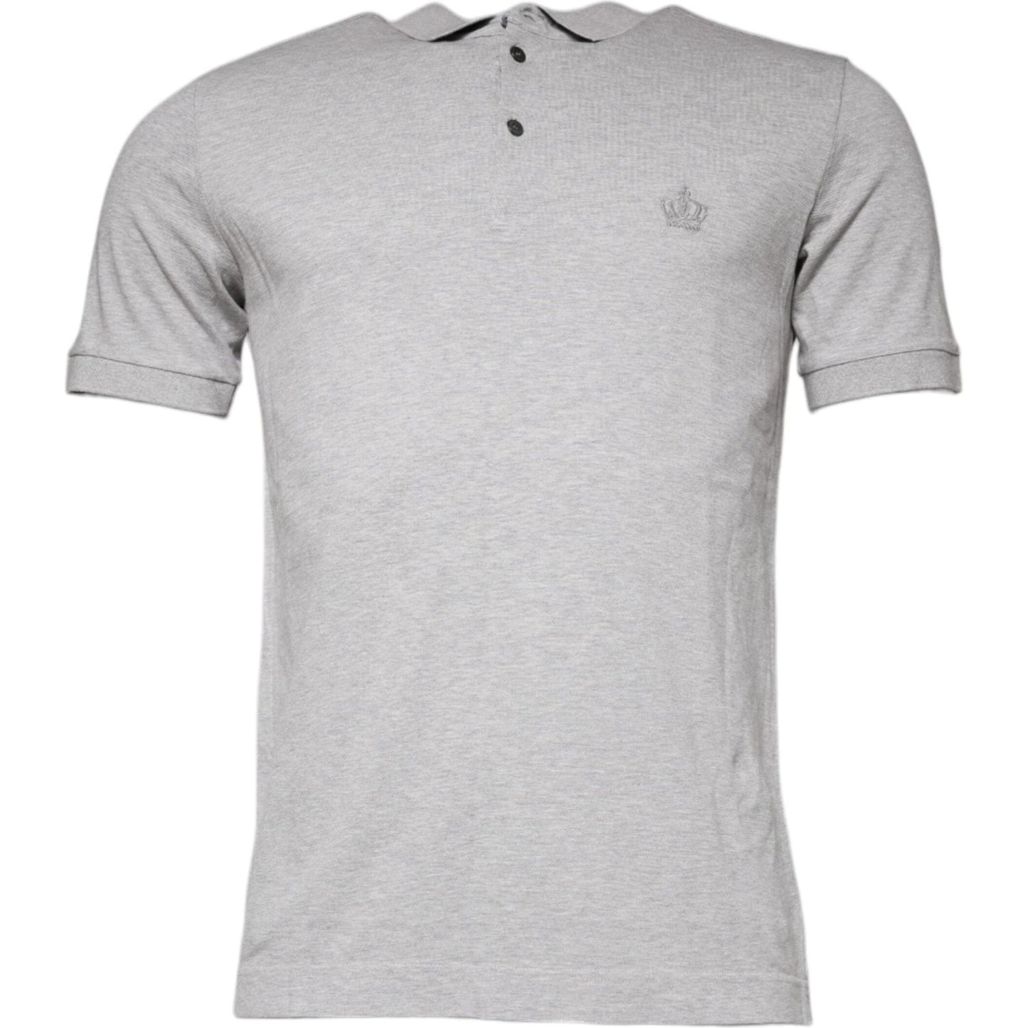 Dolce & Gabbana Gray Crown Collared ShortSleeve Polo T-shirt TSH86895-44