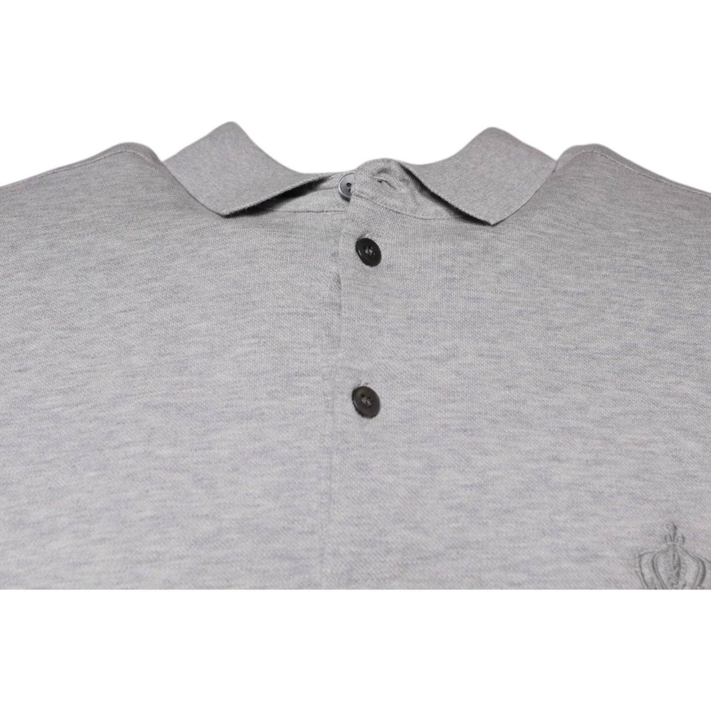 Dolce & Gabbana Gray Crown Collared ShortSleeve Polo T-shirt TSH86895-44