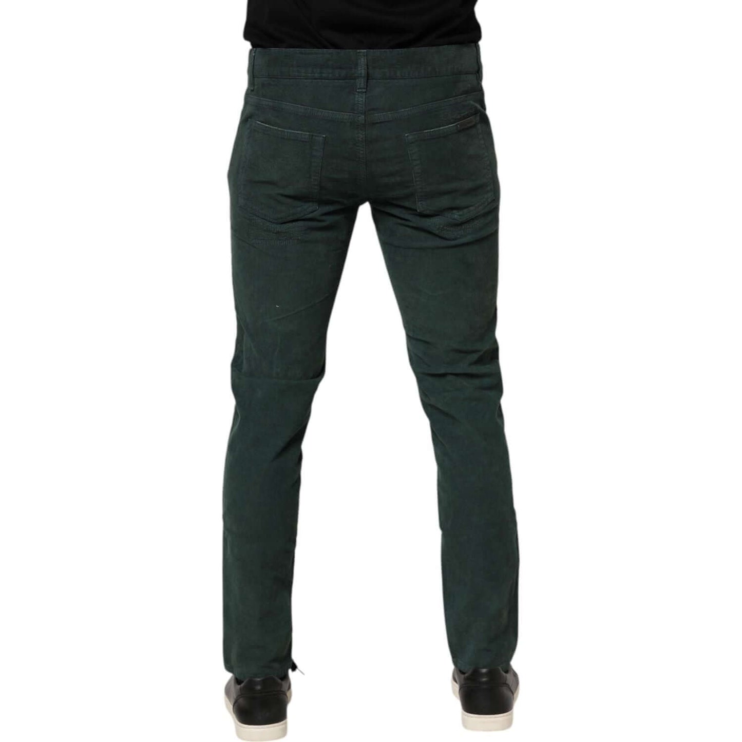 Dolce & Gabbana Green Cotton Corduroy Skinny Pants PAN76406-50