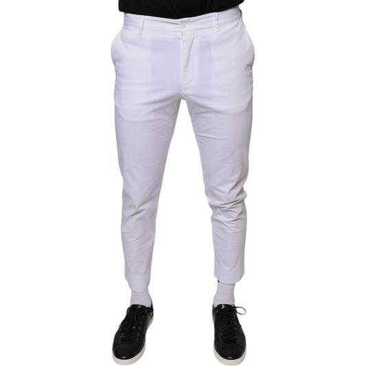 Dolce & Gabbana White Cotton Skinny Dress Pants PAN75590-46
