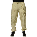 Dolce & Gabbana Yellow Nylon Cargo Chain Men Jogger Pants PAN75193-48