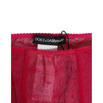 Dolce & Gabbana Fuchsia Logo Lace Tight Midi Trousers Underwear with logo details in vibrant pink lace.