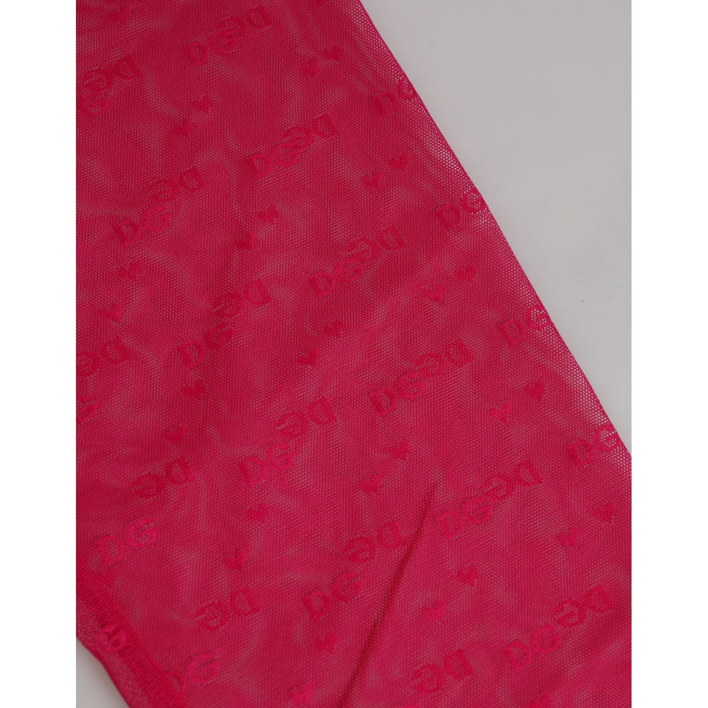 Dolce & Gabbana Fuchsia Logo Lace Tight Midi Trousers Underwear, luxurious lace fabric detail, perfect for layering or lounging.