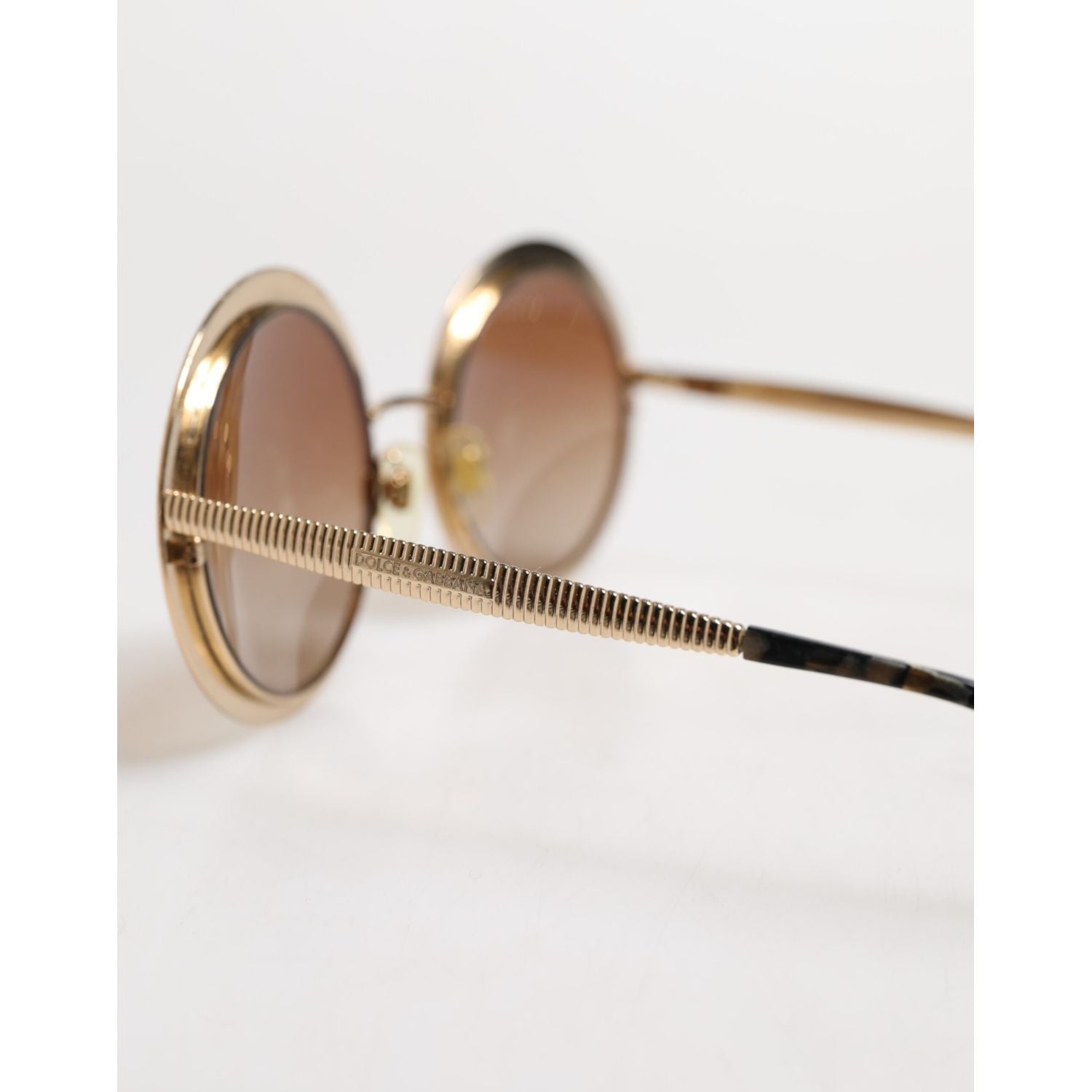 Dolce & Gabbana Gold Brown Gradient Round Frame DG2179 Eyewear Sunglasses